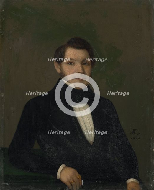 Portrait of a man, 1847. Creator: Karol Augustus Tibely.