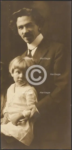 Portrait of a Man and Child, 1907-1943. Creator: Louis Fleckenstein.