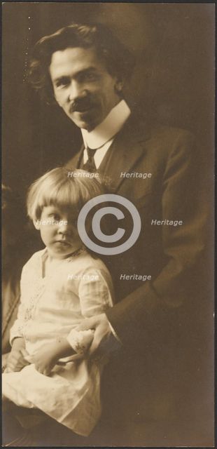 Portrait of a Man and Child, 1907-1943. Creator: Louis Fleckenstein.