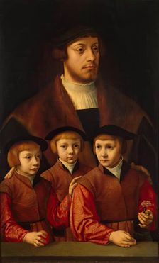 Portrait of a Man and His Three Sons, late 1530s-early 1540s. Creator: Bartholomaeus Bruyn the Elder