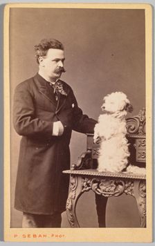 Portrait of a Man and His Dog, c. 1880. Creator: Pascal Sébah (Turkish, 1823-1886)