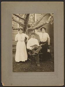 Portrait of a man and two women, about 1890-1900. Creator: Unknown