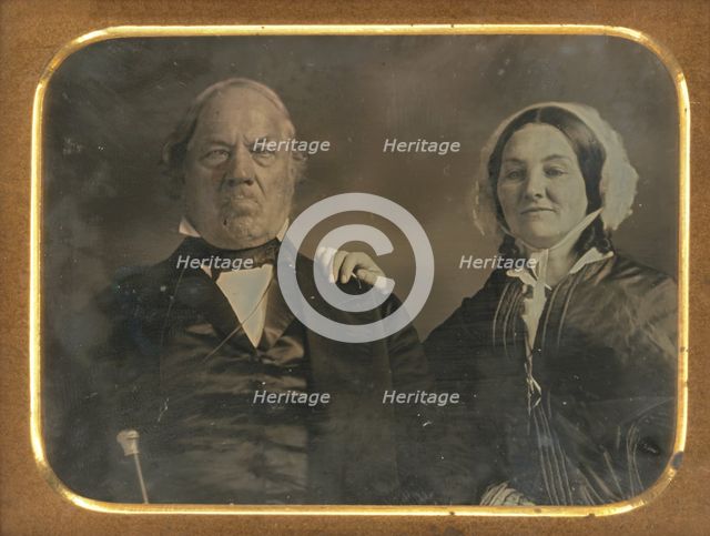 Portrait of a Man and Woman, about 1850. Creator: Unknown.