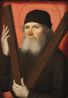 Portrait of a Man as Saint Andrew (recto), 1480. Creator: Master of the Magdalen Legend