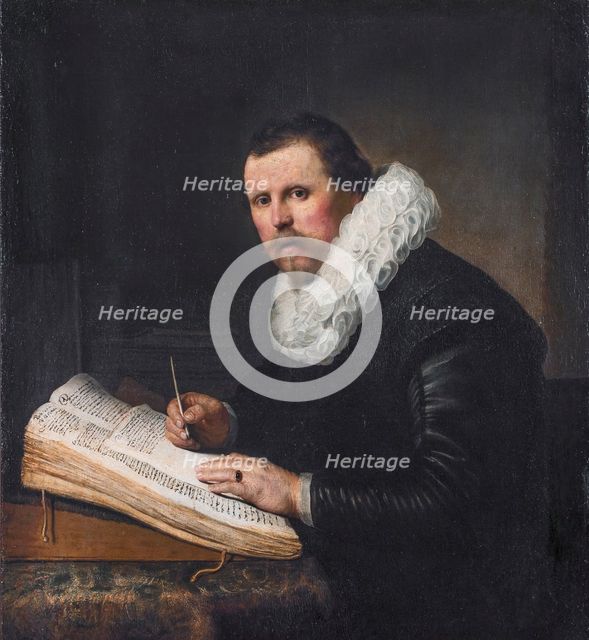 Portrait of a Man at a Writing Desk, possibly Jacob Bruyningh, 1631. Creator: Rembrandt Harmensz van Rijn.
