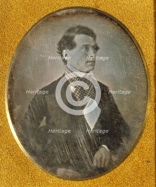 Portrait of a man/Attributed Portrait of President Franklin Pierce, about 1842. Creator: Horatio H Long.