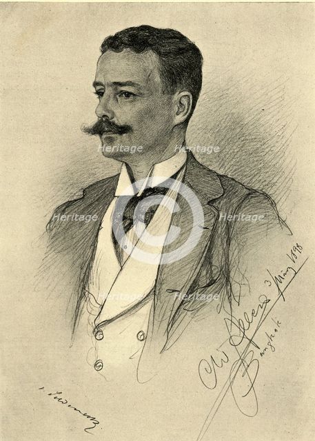 Portrait of a man, Bangkok, 1898.  Creator: Christian Wilhelm Allers.