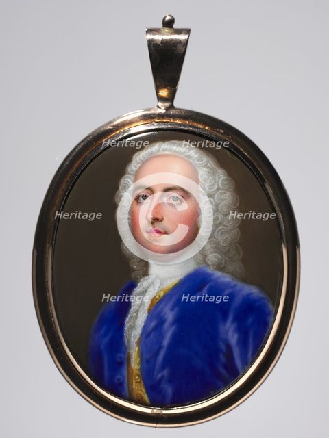Portrait of a Man, c. 1735. Creator: Christian Friedrich Zincke (German, 1683/85-1767).