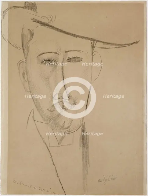 Portrait of a Man, c. 1915. Creator: Modigliani, Amedeo (1884-1920).