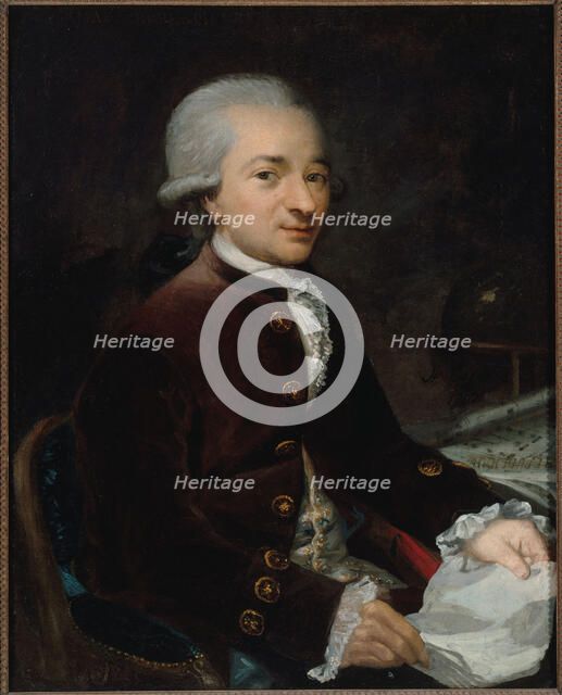 Portrait of a man, dressed to look like Robespierre, 1792. Creator: H Lefevre.