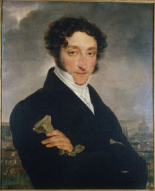 Portrait of a man, formerly identified as Charles Nodier (1780-1877), man of letters, c1830. Creator: Unknown