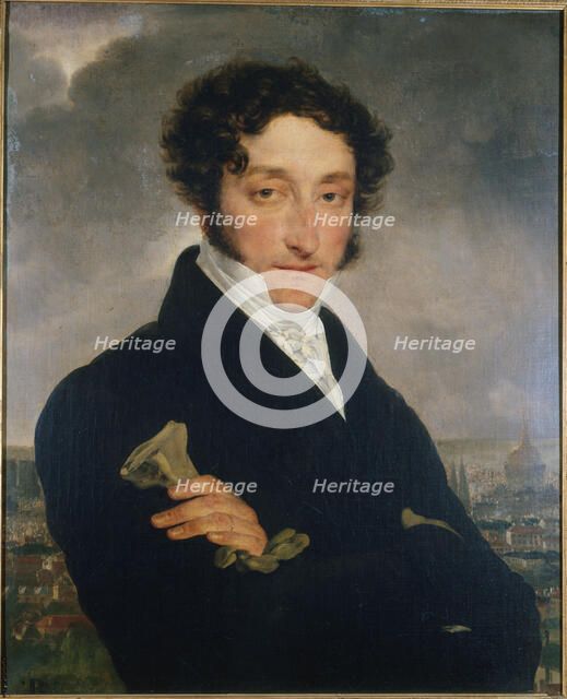 Portrait of a man, formerly identified as Charles Nodier (1780-1877), man of letters, c1830. Creator: Unknown.