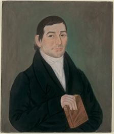 Portrait of a Man Holding a Book, c. 1823. Creator: Micah Williams