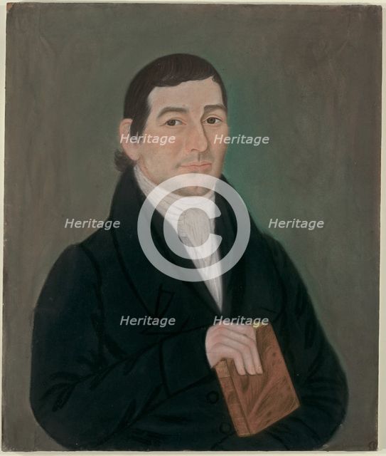 Portrait of a Man Holding a Book, c. 1823. Creator: Micah Williams.