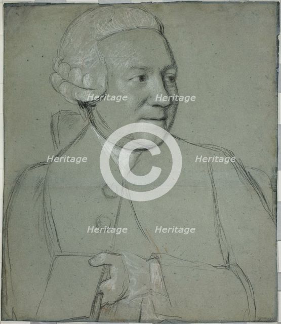 Portrait of a Man Holding a Book, Turned to the Right, 1758/62. Creator: Jean-Etienne Liotard.