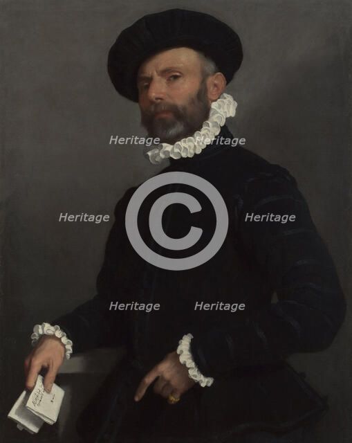 Portrait of a Man holding a Letter (L'Avvocato), c. 1570. Artist: Moroni, Giovan Battista (1520/25-1578)