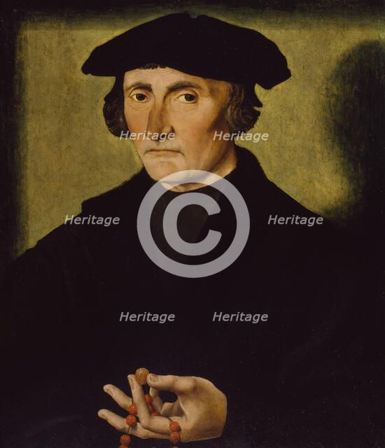 Portrait of a Man Holding a Rosary, 1510-1520. Creator: Unknown.