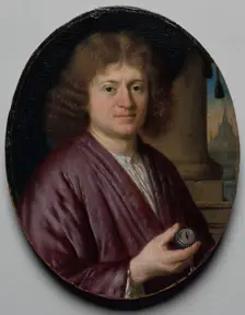Portrait of a Man Holding a Watch, c. 1665-70. Creator: Pieter Cornelisz van Slingelandt (Dutch)