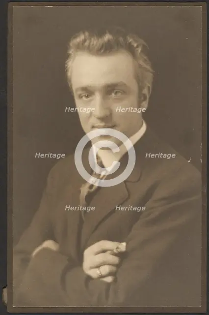 Portrait of a Man Holding Cigar, 1907-1924. Creator: Louis Fleckenstein.