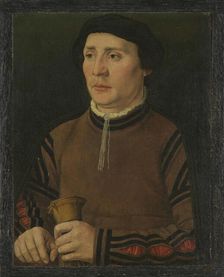 Portrait of a man holding gloves, c1500-1550. Creator: Unknown