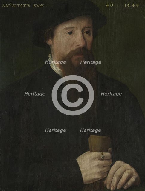 Portrait of a man holding his gloves, 1544. Creator: Unknown.