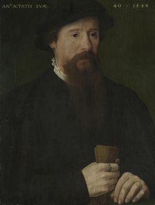Portrait of a man holding his gloves, 1544. Creator: Unknown