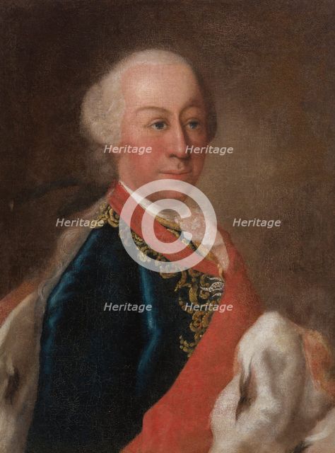 Portrait of a Man in a Tailcoat and an Ermine Cloak, 18th century. Creator: Unknown.