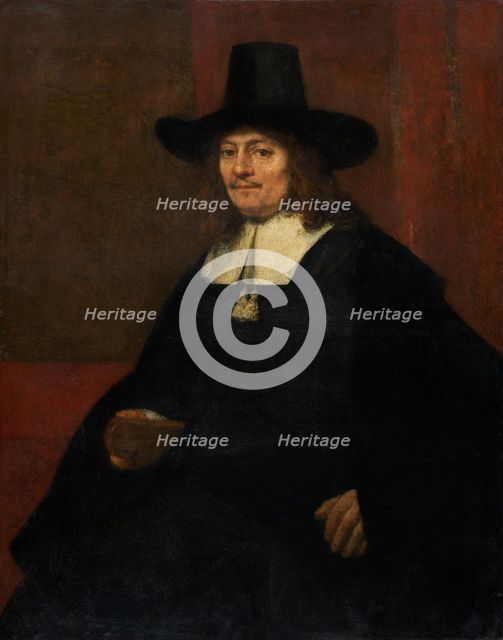 Portrait of a Man in a Tall Hat, c. 1663. Creator: Rembrandt Harmensz van Rijn.