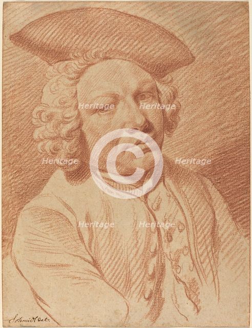 Portrait of a Man in a Tricorn Hat. Creator: Georg Friedrich Schmidt.