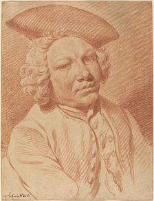 Portrait of a Man in a Tricorn Hat. Creator: Georg Friedrich Schmidt