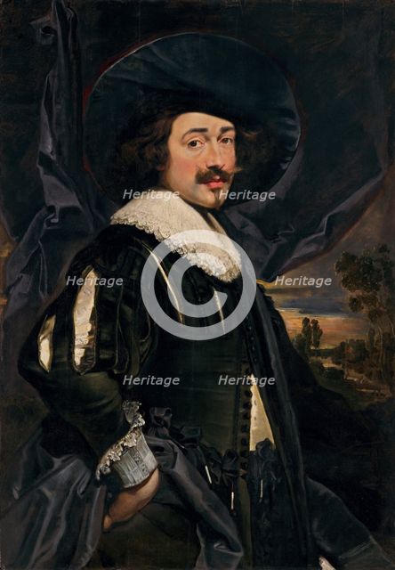 Portrait of a Man in a Wide-Brimmed Hat, early 1630s. Creator: Jan Cossiers.
