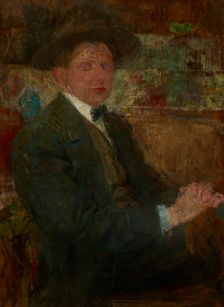 Portrait of a Man in a Hat, between 1914-1916. Creator: Olga Boznanska