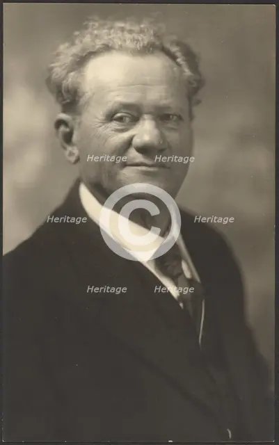 Portrait of a Man in Black Striped Suit, 1907-1943. Creator: Louis Fleckenstein.