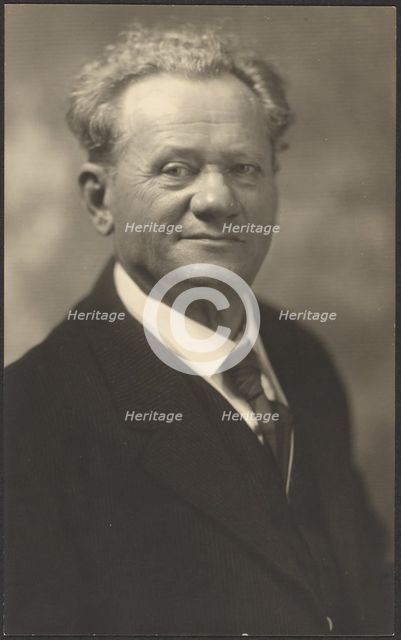 Portrait of a Man in Black Striped Suit, 1907-1943. Creator: Louis Fleckenstein.