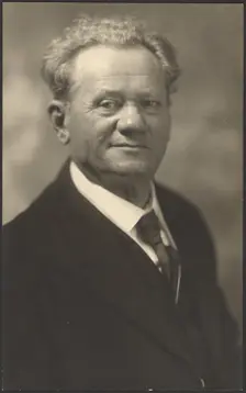 Portrait of a Man in Black Striped Suit, 1907-1943. Creator: Louis Fleckenstein