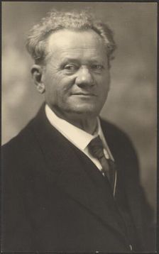 Portrait of a Man in Black Striped Suit, 1907-1943. Creator: Louis Fleckenstein