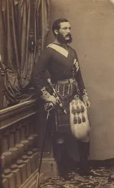 Portrait of a man in British military uniform, about 1865. Creator: Unknown
