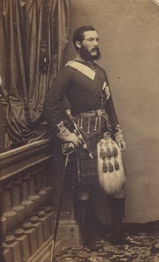 Portrait of a man in British military uniform, about 1865. Creator: Unknown