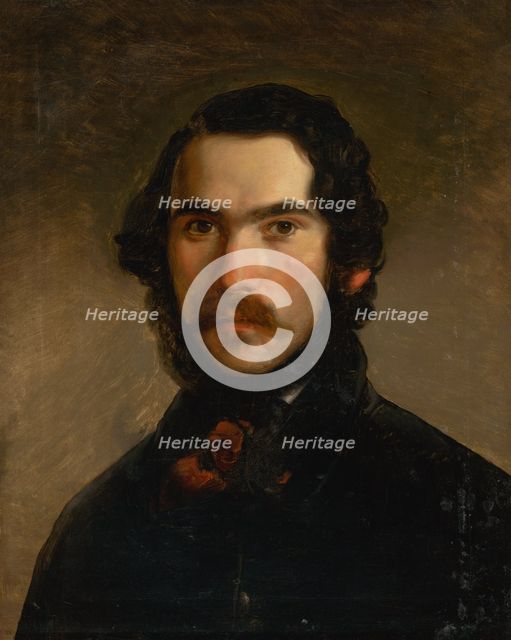 Portrait of a Man in Dark Clothes, 1840-1860. Creator: Imrich Emanuel Roth.