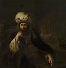 Portrait of a Man in Eastern Attire, mid-18th century. Creator: Christian Wilhelm Ernst Dietrich