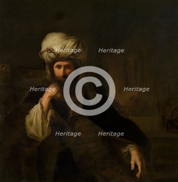 Portrait of a Man in Eastern Attire, mid-18th century. Creator: Christian Wilhelm Ernst Dietrich.