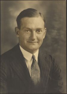 Portrait of a Man in Pinstripe Suit, 1907-1943. Creator: Louis Fleckenstein