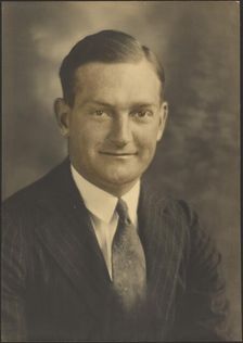 Portrait of a Man in Pinstripe Suit, 1907-1943. Creator: Louis Fleckenstein