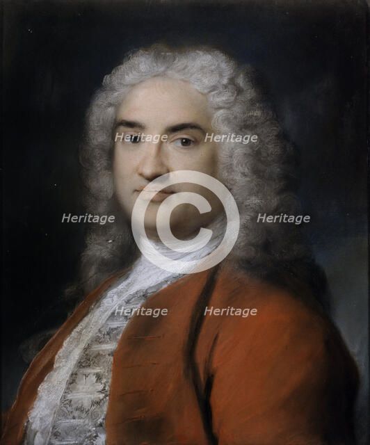 Portrait of a Man in Red, 1730-1735 . Creator: Carriera, Rosalba Giovanna (1657-1757).