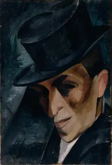 Portrait of a Man in Top Hat, 1915. Creator: Osmiorkin, Alexander Alexandrovich (1892-1953)