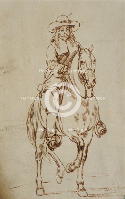 Portrait of a man on horseback, c17th century. Creator: Jan Martszen de Jonge.