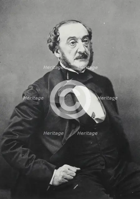 Portrait of a man, negative about 1860-1870; print mid-20th century. Creator: Nadar.