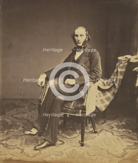 Portrait of a man, seated, 1850s. Creator: Roger Fenton.