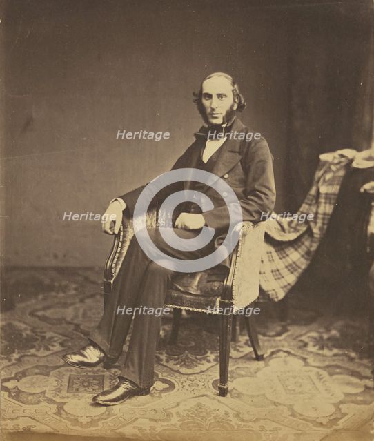 Portrait of a man, seated, 1850s. Creator: Roger Fenton.