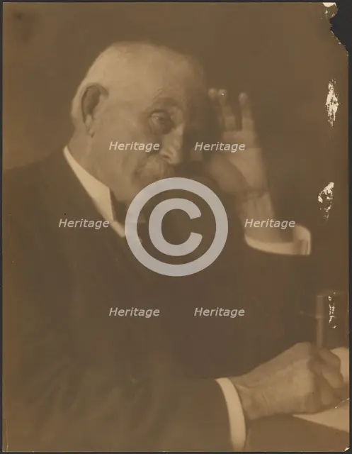 Portrait of a Man Seated at Desk, 1907-1943. Creator: Louis Fleckenstein.